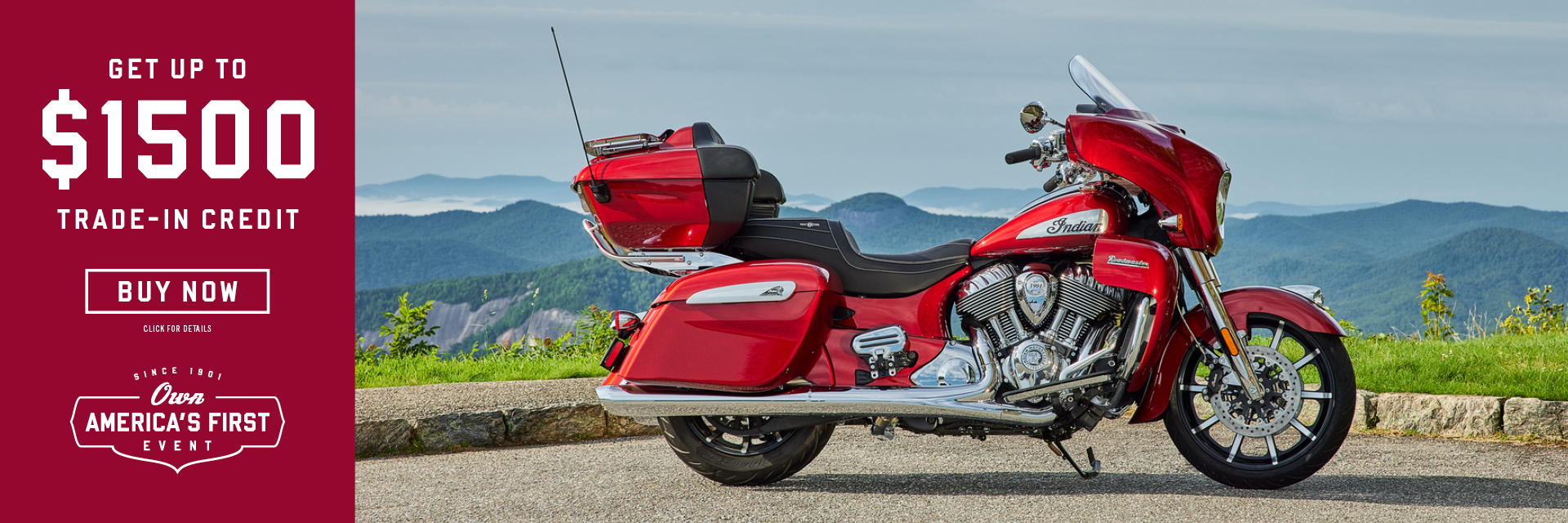 2022 and 2023 Indian Challenger, Chieftain, and Roadmaster model $1500 Trade-in Allowance