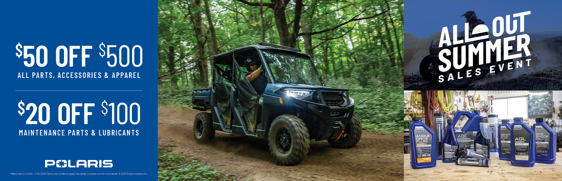 $50 Off $500 All Parts, Accessories & Apparel $20 Off $100 Maintenance Parts & Lubricants