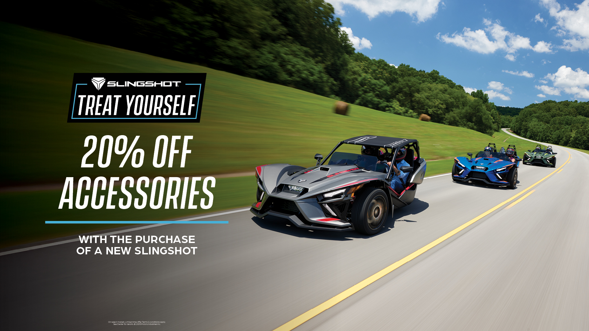 Promotion of a 20% off Accessories with the Purchase of a new Slingshot