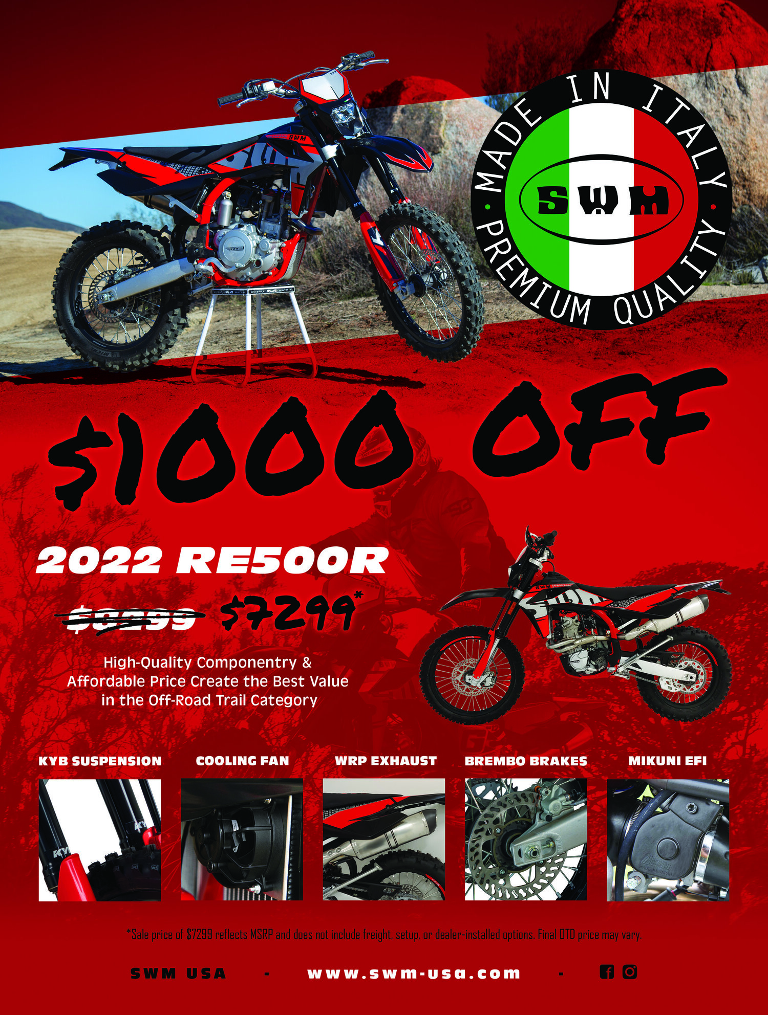 PURCHASE ANY NEW 2022 RE500 AND GET $1000 OFF*