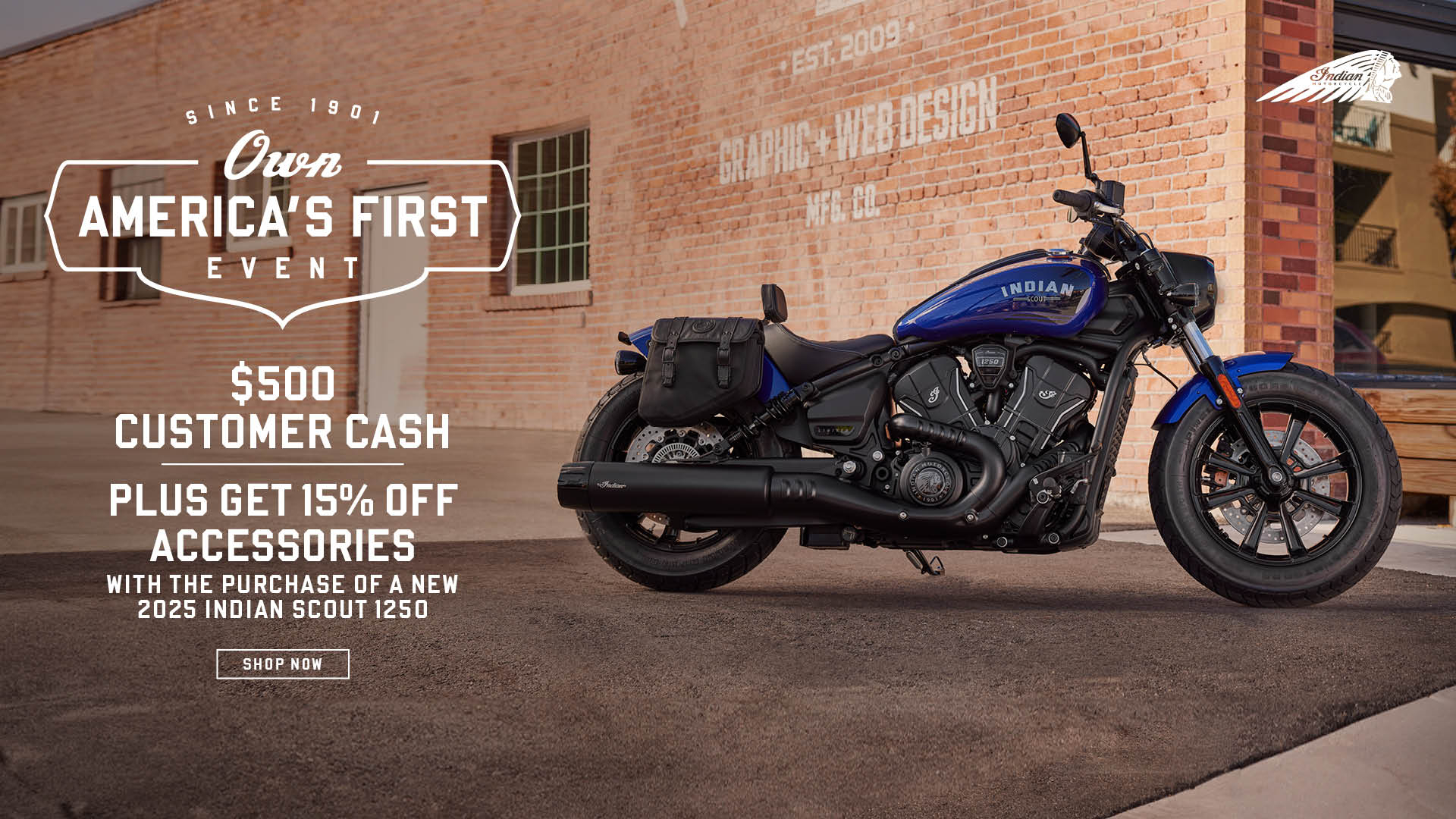 Promotion: Get $1000 Customer Cash on 2025 Indian Scout 1250 Models.