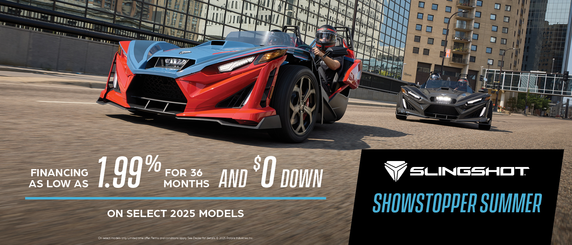 Promotion of financing as low as 1.99% for 36 months and $0 down.
