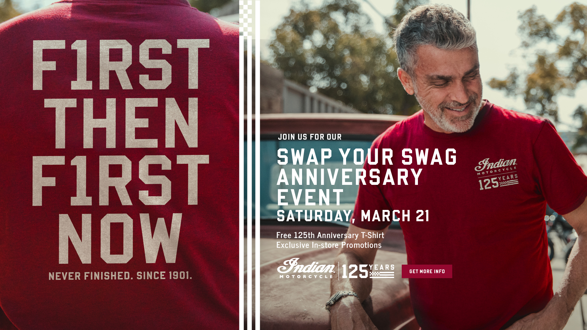 Join us Saturday, March 21st and Swap your Swag to receive a limited-edition 125th Anniversary T-shirt.
