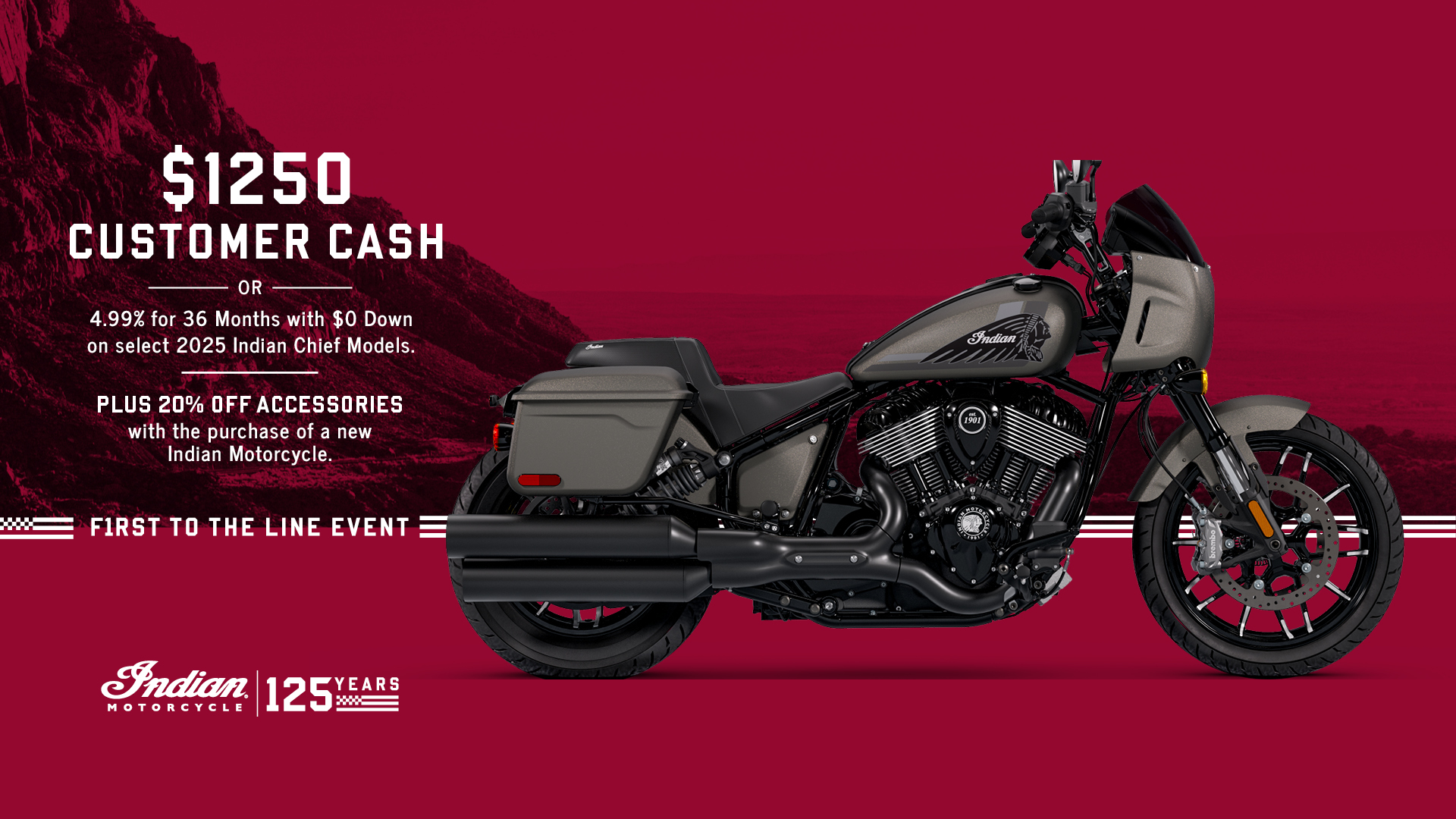 Promotion: Get up to $1250 Customer Cash or 4.99% for 36 months on select 2025 Chief Models