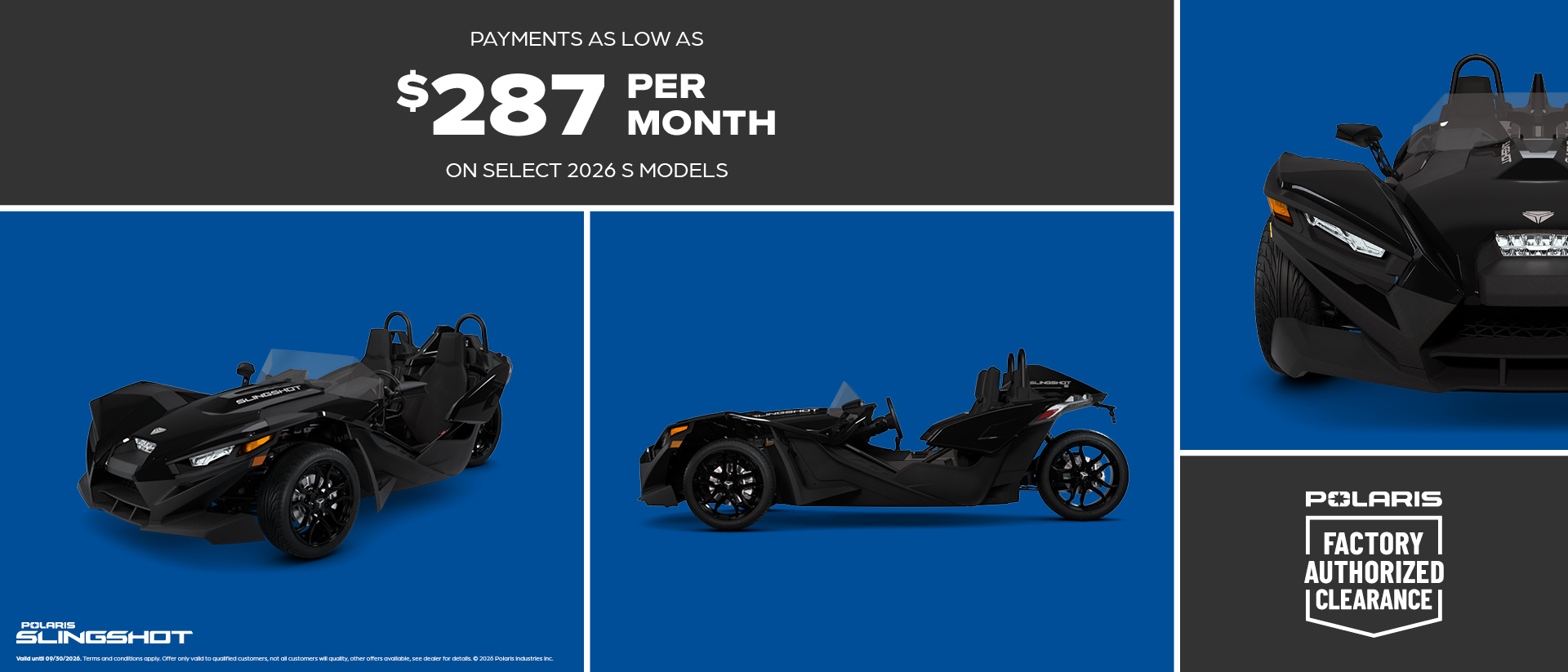 Payments as low as $287 Per Month On Select 2026 S Models